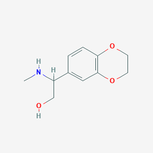 molecular formula C11H15NO3 B13042452 2-(2,3-Dihydro-1,4-benzodioxin-6-YL)-2-(methylamino)ethan-1-OL 