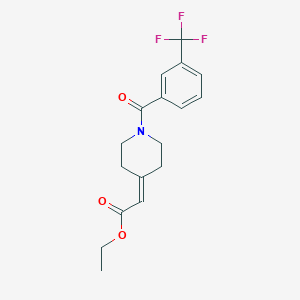 molecular formula C17H18F3NO3 B1304247 乙酸2-{1-[3-(三氟甲基)苯甲酰]-4-哌啶亚甲基}酯 CAS No. 439095-20-2