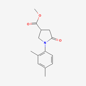 molecular formula C14H17NO3 B13042491 Methyl 1-(2,4-dimethylphenyl)-5-oxopyrrolidine-3-carboxylate CAS No. 133748-23-9