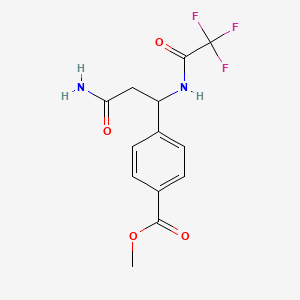 molecular formula C13H13F3N2O4 B1304250 Methyl 4-{3-amino-3-oxo-1-[(2,2,2-trifluoroacetyl)amino]propyl}benzenecarboxylate CAS No. 886360-57-2