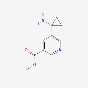 molecular formula C10H12N2O2 B13042510 Methyl 5-(1-aminocyclopropyl)nicotinate 