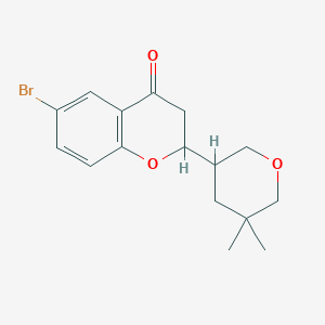 6-Bromo-2-(5,5-dimethyltetrahydro-2H-pyran-3-YL)chroman-4-one