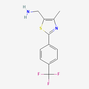 molecular formula C12H11F3N2S B1304255 {4-Methyl-2-[4-(trifluoromethyl)phenyl]-1,3-thiazol-5-yl}methanamine CAS No. 690632-25-8