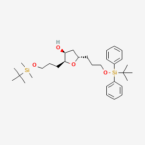 molecular formula C32H52O4Si2 B13042550 (2S,3S,5S)-2-(3-((Tert-butyldimethylsilyl)oxy)propyl)-5-(3-((tert-butyldiphenylsilyl)oxy)propyl)tetrahydrofuran-3-OL 