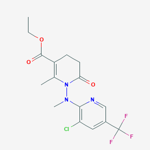 molecular formula C16H17ClF3N3O3 B1304257 Ethyl 1-[[3-chloro-5-(trifluoromethyl)-2-pyridinyl](methyl)amino]-2-methyl-6-oxo-1,4,5,6-tetrahydro-3-pyridinecarboxylate CAS No. 338965-01-8
