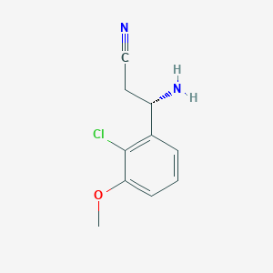 molecular formula C10H11ClN2O B13042572 (3S)-3-Amino-3-(2-chloro-3-methoxy-phenyl)propanenitrile 