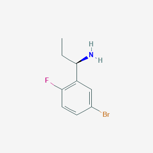 molecular formula C9H11BrFN B13042583 (R)-1-(5-Bromo-2-fluorophenyl)propan-1-amine 