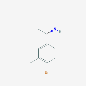 molecular formula C10H14BrN B13042586 (S)-1-(4-Bromo-3-methylphenyl)-N-methylethan-1-amine 