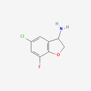 5-Chloro-7-fluoro-2,3-dihydro-1-benzofuran-3-amine