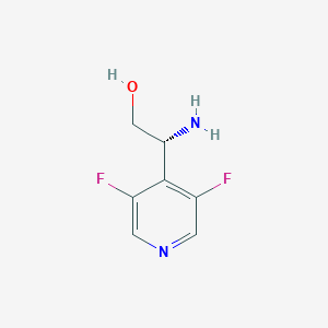 molecular formula C7H8F2N2O B13042607 (2R)-2-amino-2-(3,5-difluoropyridin-4-yl)ethan-1-ol 