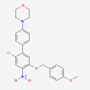 molecular formula C24H23ClN2O5 B13042626 4-(2'-Chloro-5'-((4-methoxybenzyl)oxy)-4'-nitro-[1,1'-biphenyl]-4-YL)morpholine 