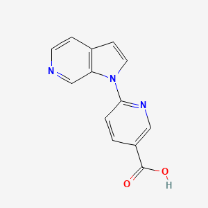 molecular formula C13H9N3O2 B13042669 6-(1H-Pyrrolo[2,3-C]pyridin-1-YL)nicotinic acid 