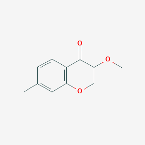 molecular formula C11H12O3 B13042675 3-Methoxy-7-methyl-3,4-dihydro-2H-1-benzopyran-4-one 