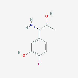 molecular formula C9H12FNO2 B13042741 5-((1S,2R)-1-Amino-2-hydroxypropyl)-2-fluorophenol 