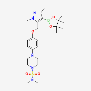 4-(4-((1,3-Dimethyl-4-(4,4,5,5-tetramethyl-1,3,2-dioxaborolan-2-YL)-1H-pyrazol-5-YL)methoxy)phenyl)-N,N-dimethylpiperazine-1-sulfonamide