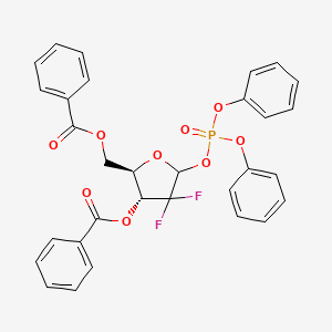 ((2R,3R)-3-(Benzoyloxy)-5-((diphenoxyphosphoryl)oxy)-4,4-difluorotetrahydrofuran-2-YL)methyl benzoate