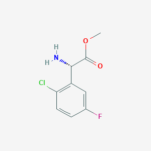 molecular formula C9H9ClFNO2 B13042791 Methyl(S)-2-amino-2-(2-chloro-5-fluorophenyl)acetatehcl 