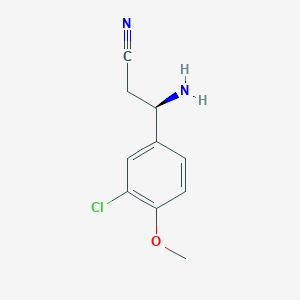 (3R)-3-Amino-3-(3-chloro-4-methoxyphenyl)propanenitrile