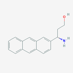 molecular formula C17H17NO B13042844 (3S)-3-Amino-3-(2-anthryl)propan-1-OL 