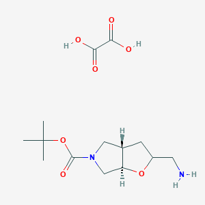 molecular formula C14H24N2O7 B13042934 Cis-Tert-Butyl 2-(Aminomethyl)Tetrahydro-2H-Furo[2,3-C]Pyrrole-5(3H)-Carboxylate Oxalate 