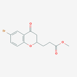 molecular formula C13H13BrO4 B13042956 Methyl 3-(6-bromo-4-oxochroman-2-YL)propanoate 