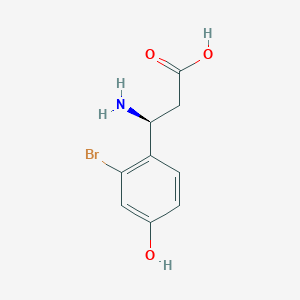 molecular formula C9H10BrNO3 B13042963 (3S)-3-Amino-3-(2-bromo-4-hydroxyphenyl)propanoic acid 