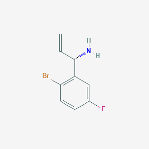 molecular formula C9H9BrFN B13042995 (S)-1-(2-Bromo-5-fluorophenyl)prop-2-EN-1-amine 