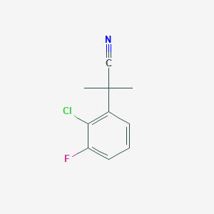 molecular formula C10H9ClFN B13043003 2-(2-Chloro-3-fluorophenyl)-2-methylpropanenitrile 