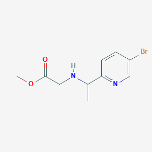 molecular formula C10H13BrN2O2 B13043037 Methyl (1-(5-bromopyridin-2-YL)ethyl)glycinate 