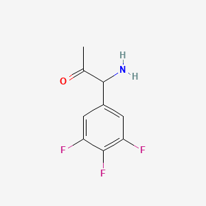 molecular formula C9H8F3NO B13043069 1-Amino-1-(3,4,5-trifluorophenyl)acetone 