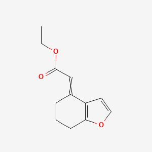 molecular formula C12H14O3 B1304307 ethyl 2-(6,7-dihydro-5H-1-benzofuran-4-ylidene)acetate 
