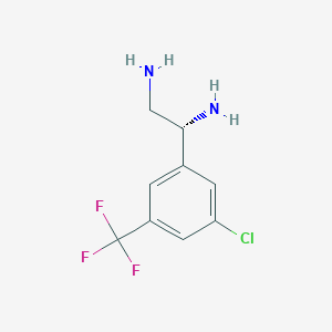 molecular formula C9H10ClF3N2 B13043079 (1R)-1-[5-Chloro-3-(trifluoromethyl)phenyl]ethane-1,2-diamine 