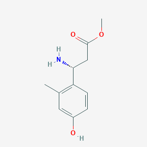 molecular formula C11H15NO3 B13043092 Methyl (3R)-3-amino-3-(4-hydroxy-2-methylphenyl)propanoate CAS No. 1070873-95-8