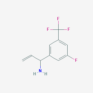 molecular formula C10H9F4N B13043115 1-[3-Fluoro-5-(trifluoromethyl)phenyl]prop-2-EN-1-amine 