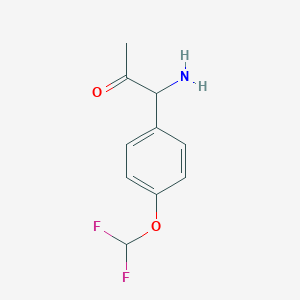 molecular formula C10H11F2NO2 B13043119 1-Amino-1-[4-(difluoromethoxy)phenyl]acetone 