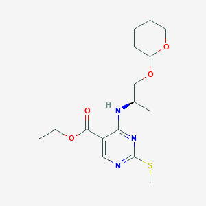 Ethyl 2-(methylthio)-4-(((2R)-1-((tetrahydro-2H-pyran-2-YL)oxy)propan-2-YL)amino)pyrimidine-5-carboxylate