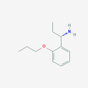 molecular formula C12H19NO B13043157 (S)-1-(2-Propoxyphenyl)propan-1-amine 