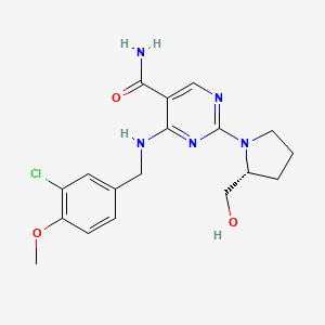 (R)-4-((3-Chloro-4-methoxybenzyl)amino)-2-(2-(hydroxymethyl)pyrrolidin-1-yl)pyrimidine-5-carboxamide