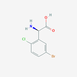 molecular formula C8H7BrClNO2 B13043344 (R)-2-Amino-2-(5-bromo-2-chlorophenyl)aceticacidhcl 