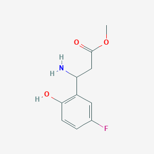 molecular formula C10H12FNO3 B13043346 Methyl3-amino-3-(5-fluoro-2-hydroxyphenyl)propanoatehcl 