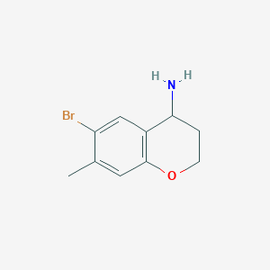 molecular formula C10H12BrNO B13043352 6-Bromo-7-methylchroman-4-amine 