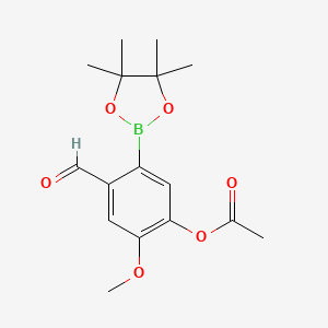 4-Formyl-2-methoxy-5-(tetramethyl-1,3,2-dioxaborolan-2-yl)phenyl acetate