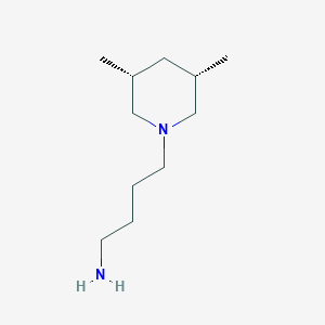 molecular formula C11H24N2 B13043377 4-((3R,5S)-3,5-dimethylpiperidin-1-yl)butan-1-amine 