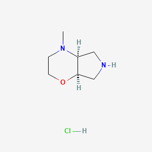 molecular formula C7H15ClN2O B13043380 (4aS,7aR)-4-methyl-3,4a,5,6,7,7a-hexahydro-2H-pyrrolo[3,4-b][1,4]oxazine;hydrochloride 