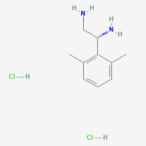 molecular formula C10H18Cl2N2 B13043381 (1R)-1-(2,6-Dimethylphenyl)ethane-1,2-diamine 2hcl 