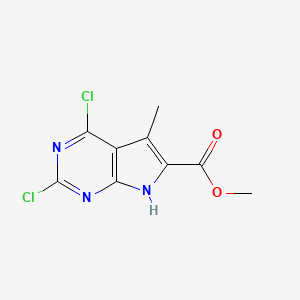 methyl 2,4-dichloro-5-methyl-7H-pyrrolo[2,3-d]pyrimidine-6-carboxylate