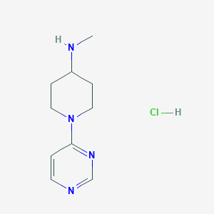 molecular formula C10H17ClN4 B13043432 N-Methyl-1-(pyrimidin-4-YL)piperidin-4-amine hcl 