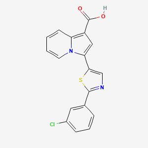 molecular formula C18H11ClN2O2S B13043439 3-(2-(3-Chlorophenyl)thiazol-5-YL)indolizine-1-carboxylic acid CAS No. 2177263-71-5