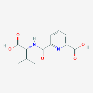 molecular formula C12H14N2O5 B13043449 (R)-6-((1-Carboxy-2-methylpropyl)carbamoyl)picolinic acid 