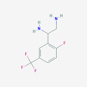 molecular formula C9H10F4N2 B13043461 1-[2-Fluoro-5-(trifluoromethyl)phenyl]ethane-1,2-diamine 